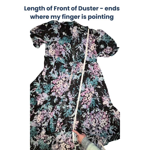 Nearly New Torrid Ruffle Clip Dot Chiffon Kimono Floral Black Sz 2x - Picture 7 of 14